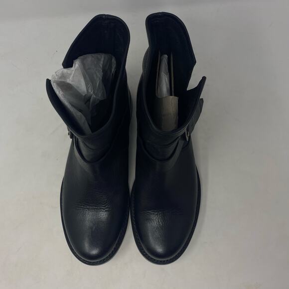 Frye Veronica Leather Booties Black Leather Moto Boot 8.5 - Picture 4 of 8